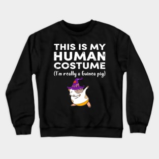 This My Human Costume I’m Really Guinea Pig Halloween (28) Crewneck Sweatshirt